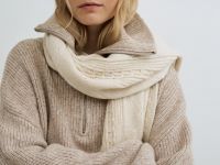 Вязаный шарф, Бежевый