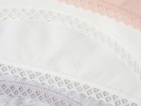 Классические трусы-брифы с кружевом, 3 шт., Белый