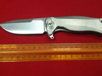 Нож складной LionSteel SR11 G (GREY), сталь Uddeholm Sleipner® Satin, рукоять титан по технологии Solid®, серый