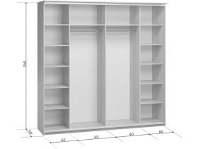 Шкаф-купе Байкал 4-240x240 Дуб Сонома 2 зеркала