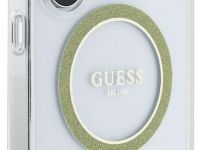 Чехол Guess Glitter Circle MagSafe для Galaxy S25 Ultra прозрачный