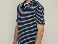 Поло свободного силуэта в полоску