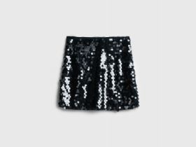 Мини-юбка с пайетками для девочек, Черный