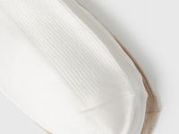 Короткие носки в рубчик для девочек, 3 пары, Белый