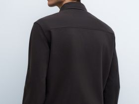 Рубашка с накладным карманом, Коричневый