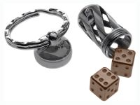Брелок-капсула с игральными кубиками Acorn Dice Bronze Titanium, Lion Steel, Нержавеющая сталь AISI 440, бронза, L/DD TiBr