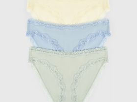 Классические трусы с кружевом, 3 шт., Желтый