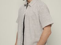 Рубашка с коротким рукавом в полоску