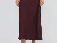 Юбка макси из сатина, Фиолетовый