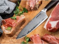 Поварской кухонный шеф нож Boker Meisterklinge Damast Chef's Knife Small, сталь дамаск, рукоять дуб