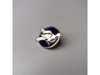 Значок эмалированный "Голубь" (синий)