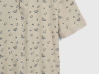 Поло из хлопка с принтом, Бежевый