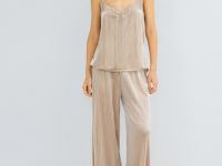 Бархатный топ с кружевом, Бежевый