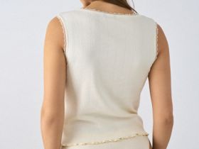 Майка пижамная из трикотажа пуантель, Желтый