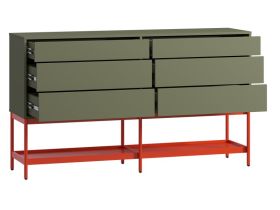 Комод Изи 158x91 Оливковый/Оранжевый