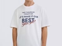 Пижамная футболка с текстовым принтом, Белый