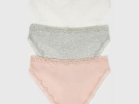 Классические трусы-брифы с кружевом, 3 шт., Розовый