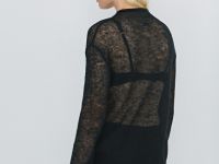 Полупрозрачный джемпер с шерстью альпака, Черный