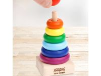 Развивающая игрушка ТРИ СОВЫ Пирамидка "Радуга", дерево, 8 деталей