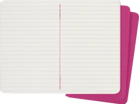 Блокнот в линейку Moleskine "Cahier Journal" 3 шт Pocket 90х140 мм 64 стр, обложка розовая неон