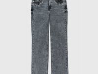 Прямые джинсы с акцентными карманами, Серый