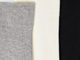 Высокие носки в рубчик, 3 пары, Серый