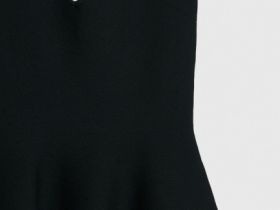 Топ на бретелях с баской, Черный