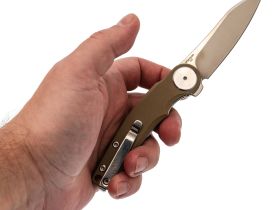 Складной нож Dr.Tech W3618GD, сталь D2, рукоять G10, песочный