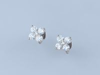 Пусеты из белого золота с бриллиантами э4701пс07210122