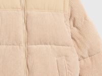 Вельветовая утеплённая куртка для девочек, Бежевый