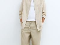 Брюки из микротвила, Бежевый
