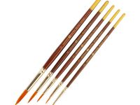 Набор кистей Синтетика "Decola" №2, 5 шт круглые