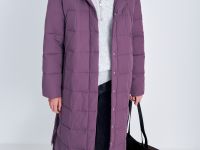 Стеганое утепленное пальто с капюшоном