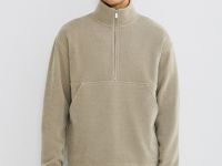 Свитшот с воротником-стойкой на молнии, Бежевый