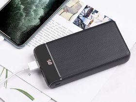 Универсальный внешний аккумулятор Hoco J59A 20000 mAh USBx2 2.0A/Type-C c дисплеем пластик (черный)