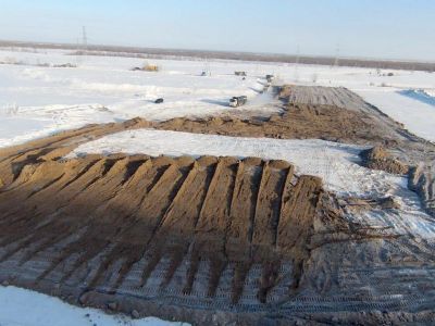 Начата отсыпка технологической площадки для строительства Ленского моста в Якутии