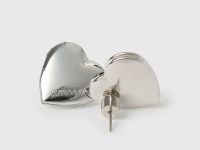 Серьги-локеты в форме сердца, 2 пары, Серебряный