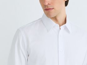 Рубашка из структурной ткани, Белый