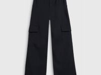 Брюки с карго-карманами для девочек, Черный