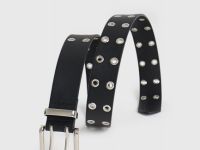Ремень с люверсами для девочек, Черный