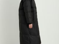 Пуховик с воротником-стойкой