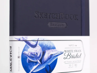 Скетчбук для графики и маркеров Малевичъ "White Swan Bristol" индиго А5 50 л 180 г