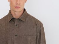 Рубашка с длинным рукавом, Коричневый