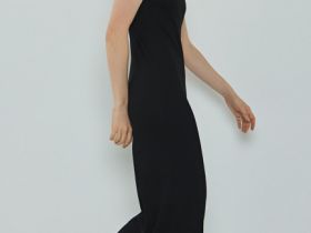 Трикотажное платье-майка в рубчик, Черный