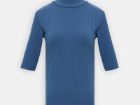 Джемпер с коротким рукавом и воротником-стойкой