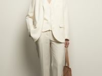 Брюки широкого кроя с добавлением льна