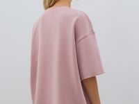 Футболка с эффектом стирки, Розовый