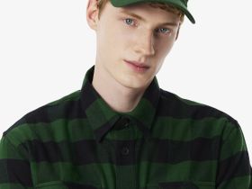 Мужская фланелевая утепленная рубашка Lacoste оверсайз