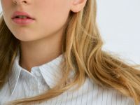 Рубашка с коротким рукавом для девочек, Белый