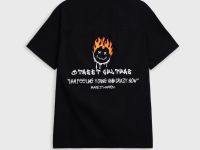 Чёрная рубашка из поплина с принтом Глория Джинс